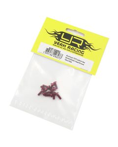 Yeah Racing Aluminum 7075 3x8mm Hex Socket Button Head Screws 10pcs Red (AHP-308RD)