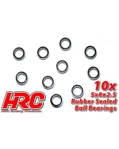 Kugellager - metrisch - 5x 8x2.5mm Gummidichtung 10 Stk. (HRC1212RS)