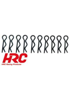 Karosserieklammern - 1/10 - Kurz - Klein Kopf - flach - Schwarz (10 Stk.) (HRC2071FBK)