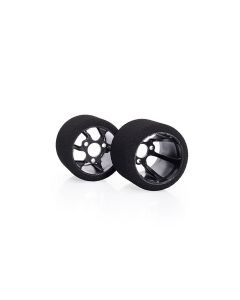 Matrix Racing 12P25C - 1/12 Rear foam tires with Carbon Rims 25 shore - Platinum (MX-12P25C)