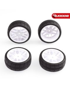 Sweep HANKOOK Tread Belted tires Pre-glued set Pro-compound 36deg 24mm for Asphalt (12 Spoke White wheels + EXP-C) (SR-SSF-36AWPG)