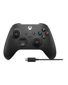 MS Xbox Wireless Controller with USB-C Cable to PC, Carbon Black (1V8-00002)