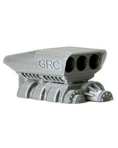 GRC 3D PLA Mock Intake & Blower Set Grey with LED for 1/10 RC Body (GAX0009S10)