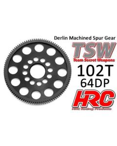 Hauptzahnrad - 64DP - Low Friction Gefräst Delrin - Ultra Light - 102Z (HRC764102LW)