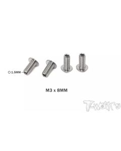 T-Work`s 64 Titanium Madenschrauben M3 x 8,0mm (4) (TW-TP-087-C)